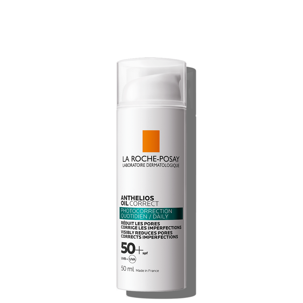 La Roche-Posay Anthelios Oil Correct SPF 50. An oil-based sunscreen with SPF 50 protection.