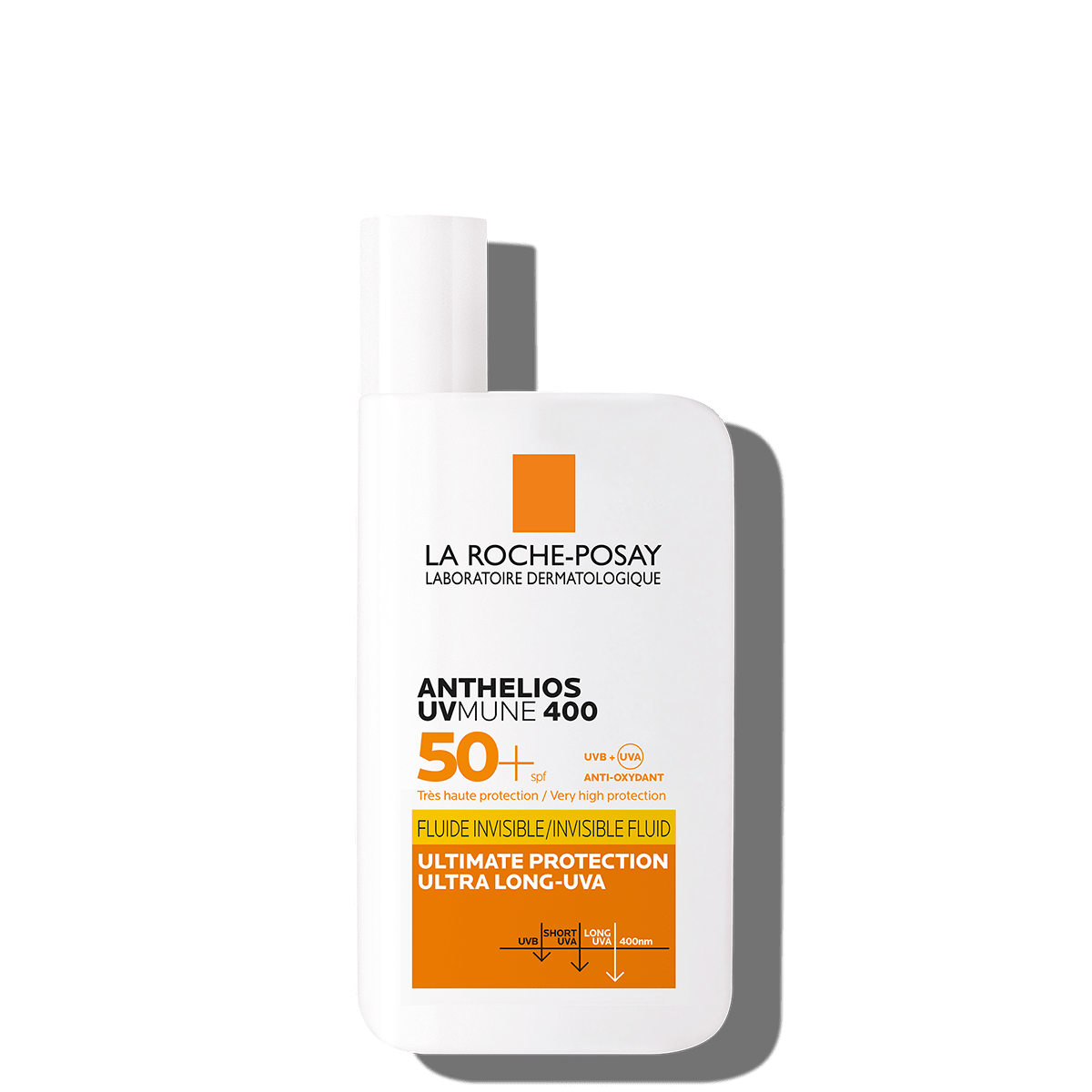 La Roche-Posay Anthelios UVA/UVB Fluid SPF 50+ (front view).