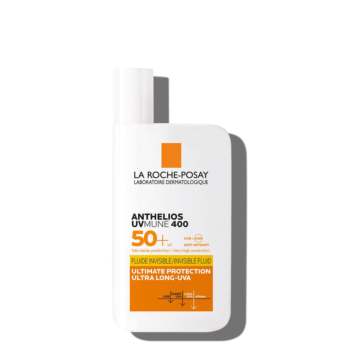La Roche-Posay Anthelios UVA/UVB Fluid SPF 50+ (front view).
