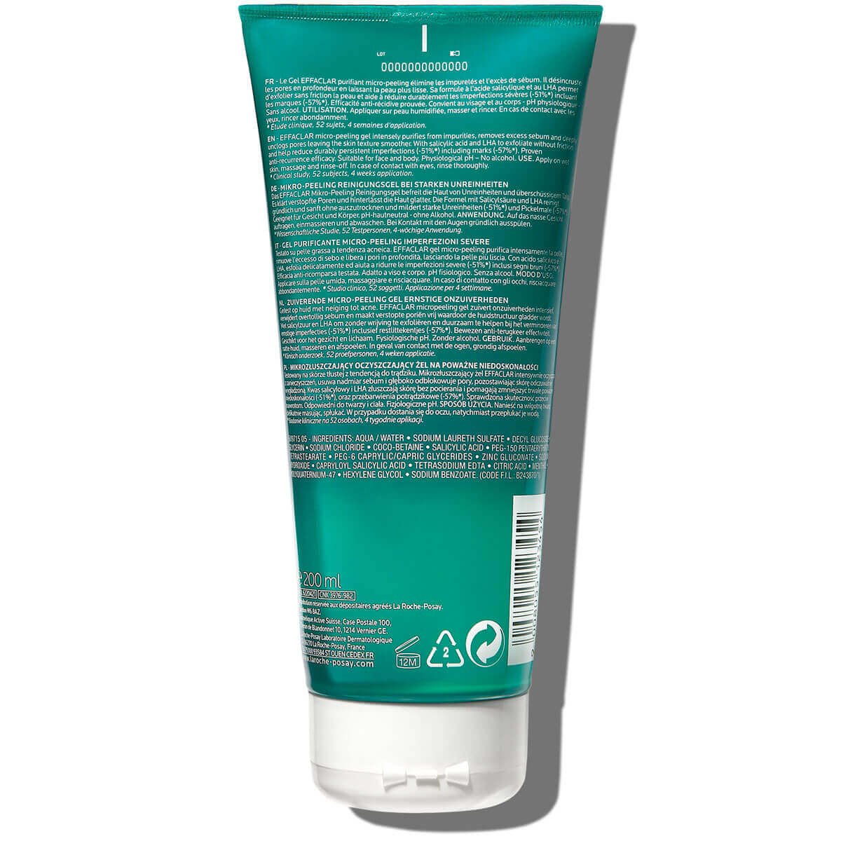 La Roche Posay Effaclar Purifying Gel 200ml Back